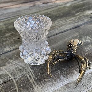 Lead Crystal Toothpick Holder Bud Vase